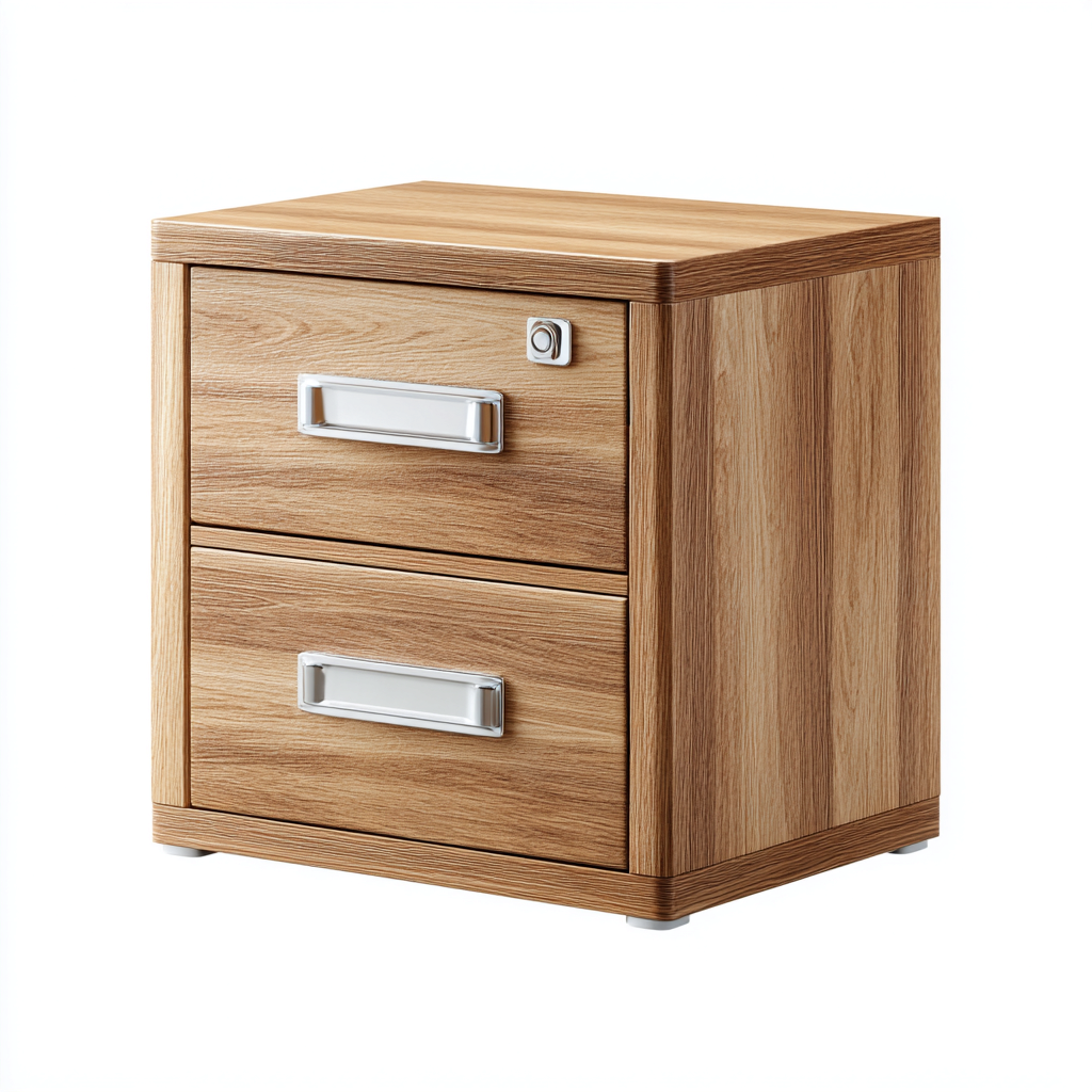 Armoire de bureau bois 45x40x55 cm - Chêne clair - Rangement compact moderne-Luxeuply