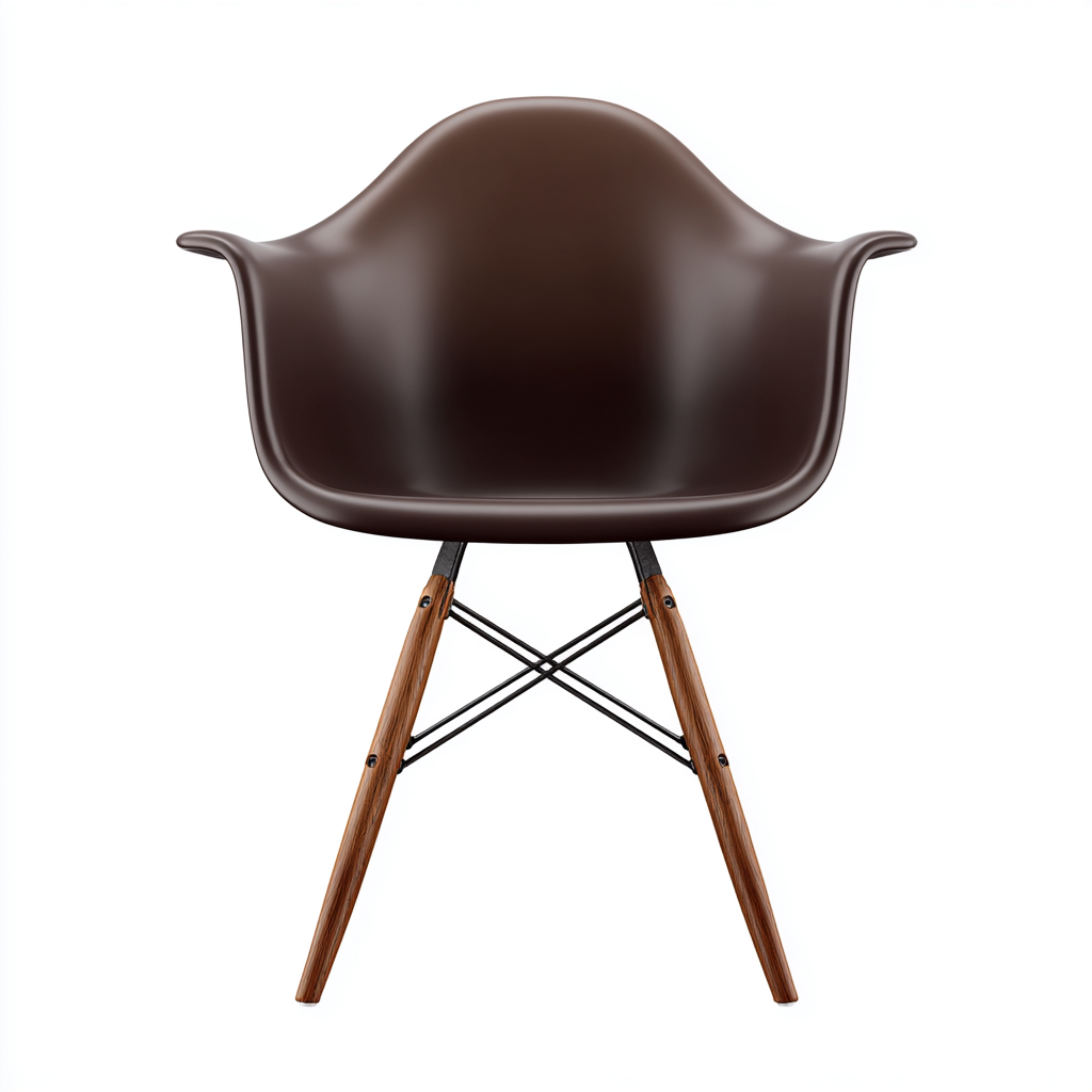 Chaise de salle à manger avec accoudoirs en plastique et bois 62x60x80 cm - marron et bois - design moderne pour salle à manger-Luxeuply