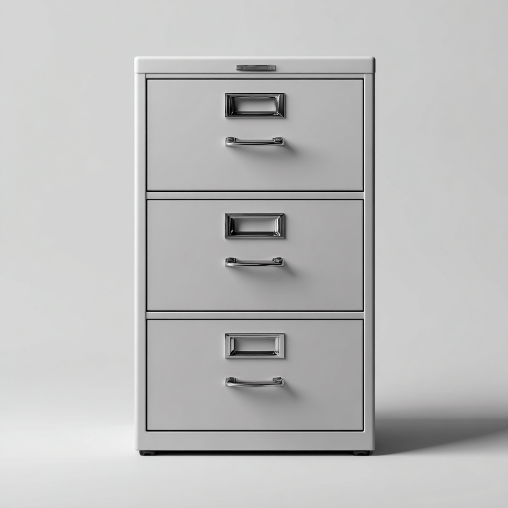 Armoire de bureau métal 40x45x65 cm - Gris clair - Rangement professionnel moderne-Luxeuply