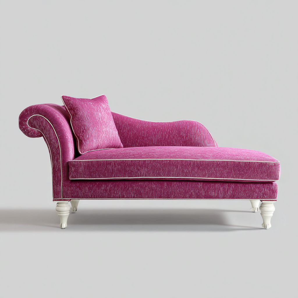 Chaise longue tissu rembourré 170x75x85 cm - Rose - Design classique détente-Luxeuply