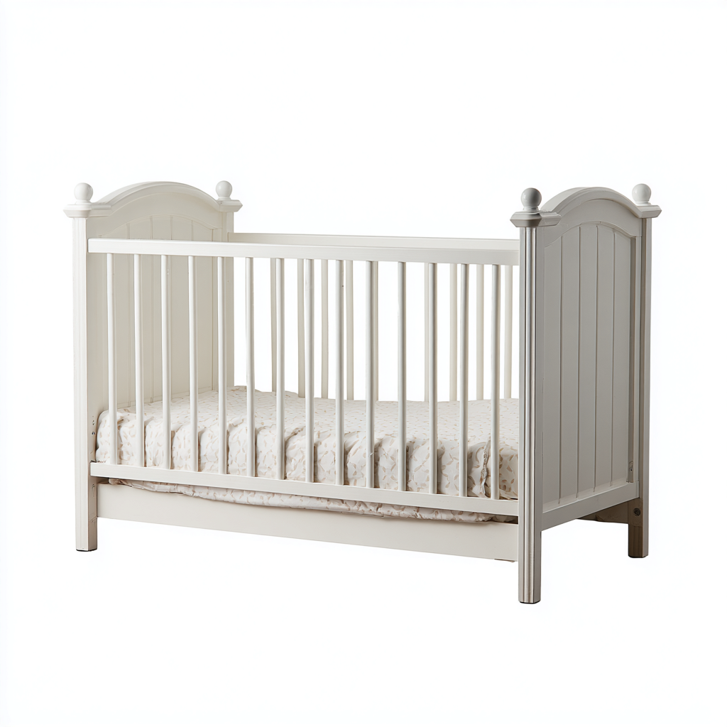 Lit bébé meuble de couchage bois massif 120x60x90 cm - Blanc - Design classique avec barreaux-Luxeuply