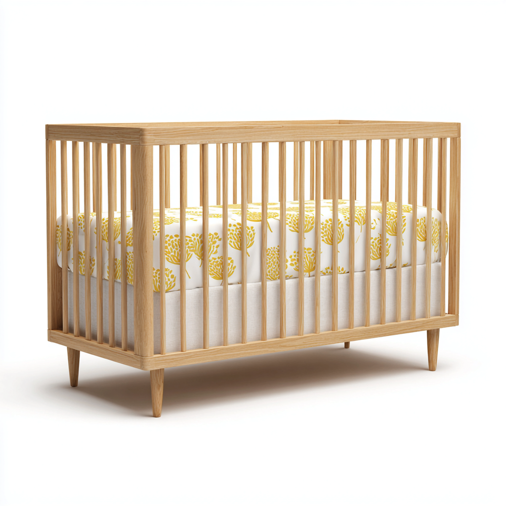 Lit bébé meuble de couchage bois massif 125x65x90 cm - Bois naturel - Design scandinave avec barreaux-Luxeuply