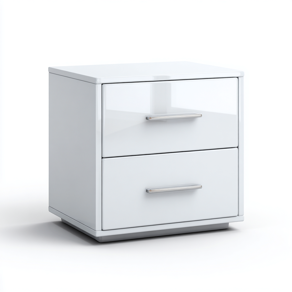 Table de chevet meuble de rangement panneau bois 50x40x45 cm - Blanc - Design moderne avec tiroirs-Luxeuply