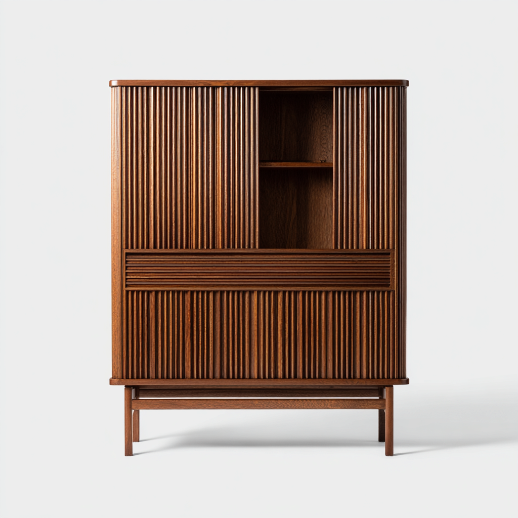 Buffe bois massif 90x40x120 cm - Marron - Design contemporain de rangement-Luxeuply