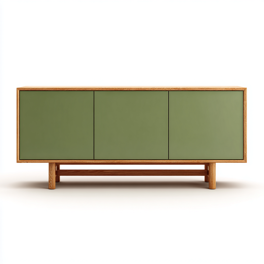 Buffet de rangement en bois 180x45x75 cm - vert et bois - design moderne pour salle à manger-Luxeuply