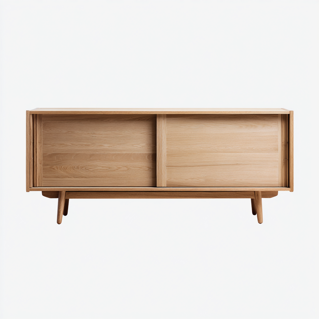 Buffet de rangement en bois 160x45x70 cm - bois naturel - design moderne pour salle à manger-Luxeuply