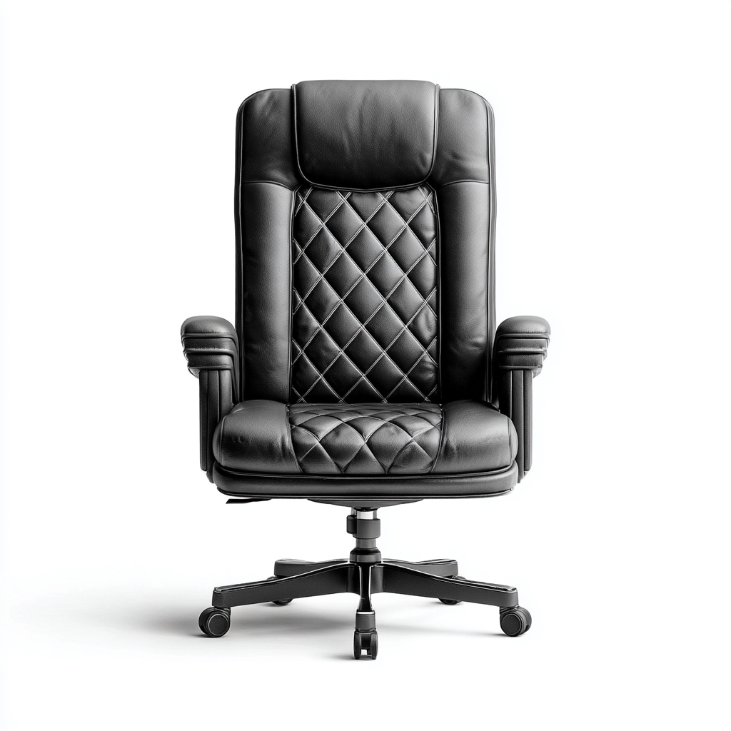 Chaise de bureau - cuir synthétique rembourré et structure métallique - 68x70x120 cm - noir - design classique capitonné-Luxeuply