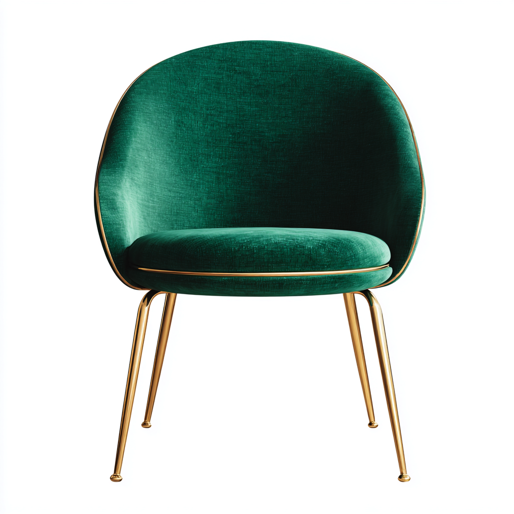 Fauteuil velours métal 56x56x79 cm - Vert-Émeraude-Or - Design moderne élégant-Luxeuply