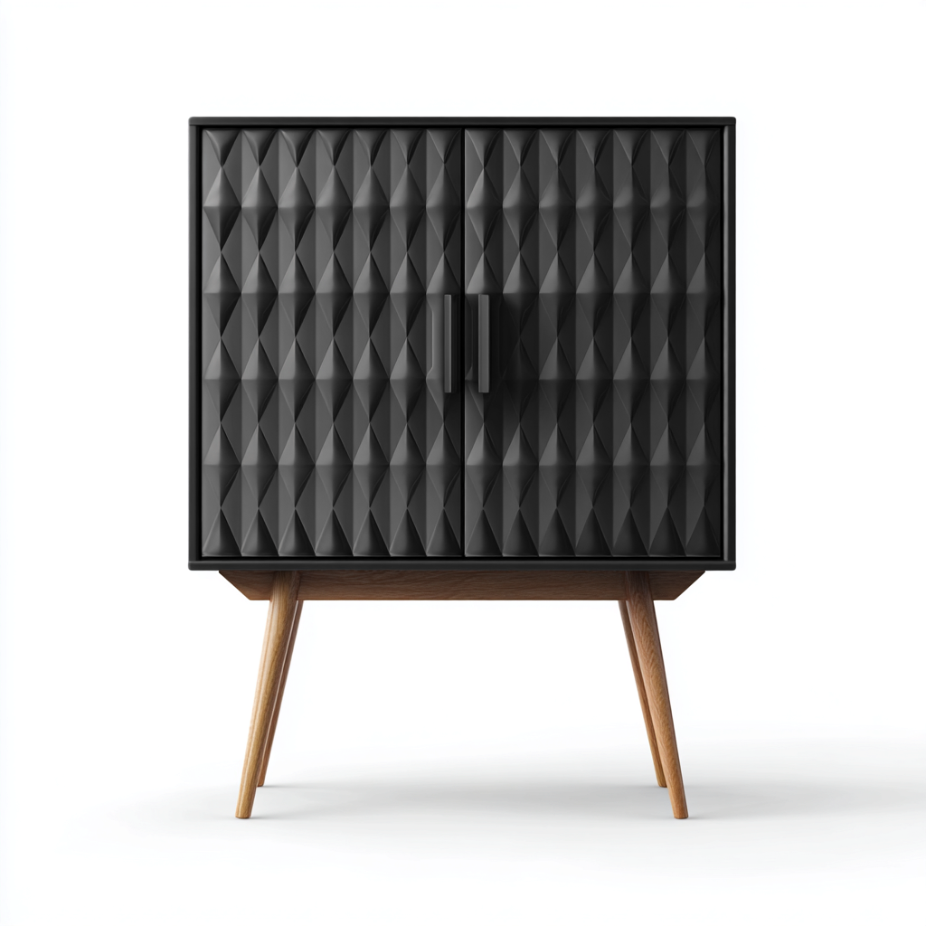 Buffe bois 80x40x100 cm - Noir - Design moderne de rangement-Luxeuply