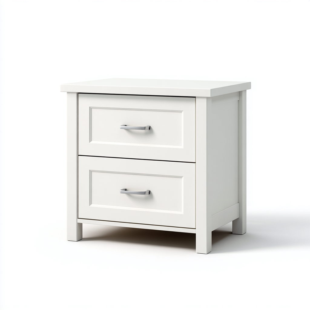 Table de chevet meuble de rangement bois 50x40x55 cm - Blanc - Design classique avec tiroirs-Luxeuply
