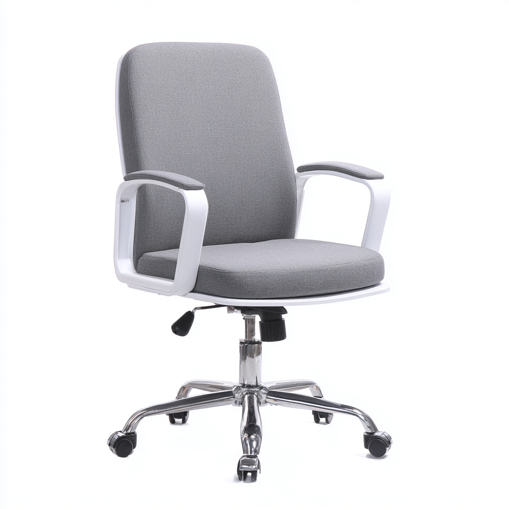 Chaise de bureau tissu 60x60x95 cm - Gris - Design moderne pivotant-Luxeuply