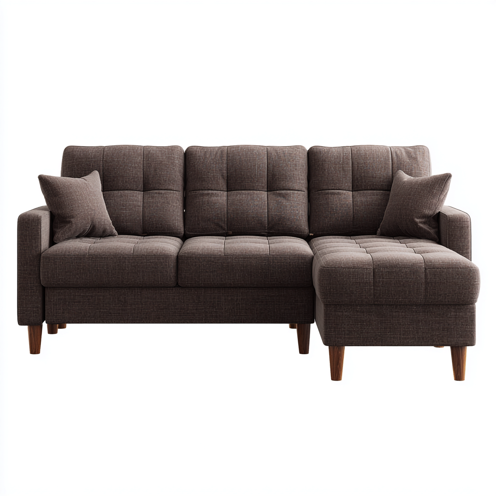 Canapé d'angle tissu rembourré 230x150x85 cm - Marron - Design contemporain confortable-Luxeuply