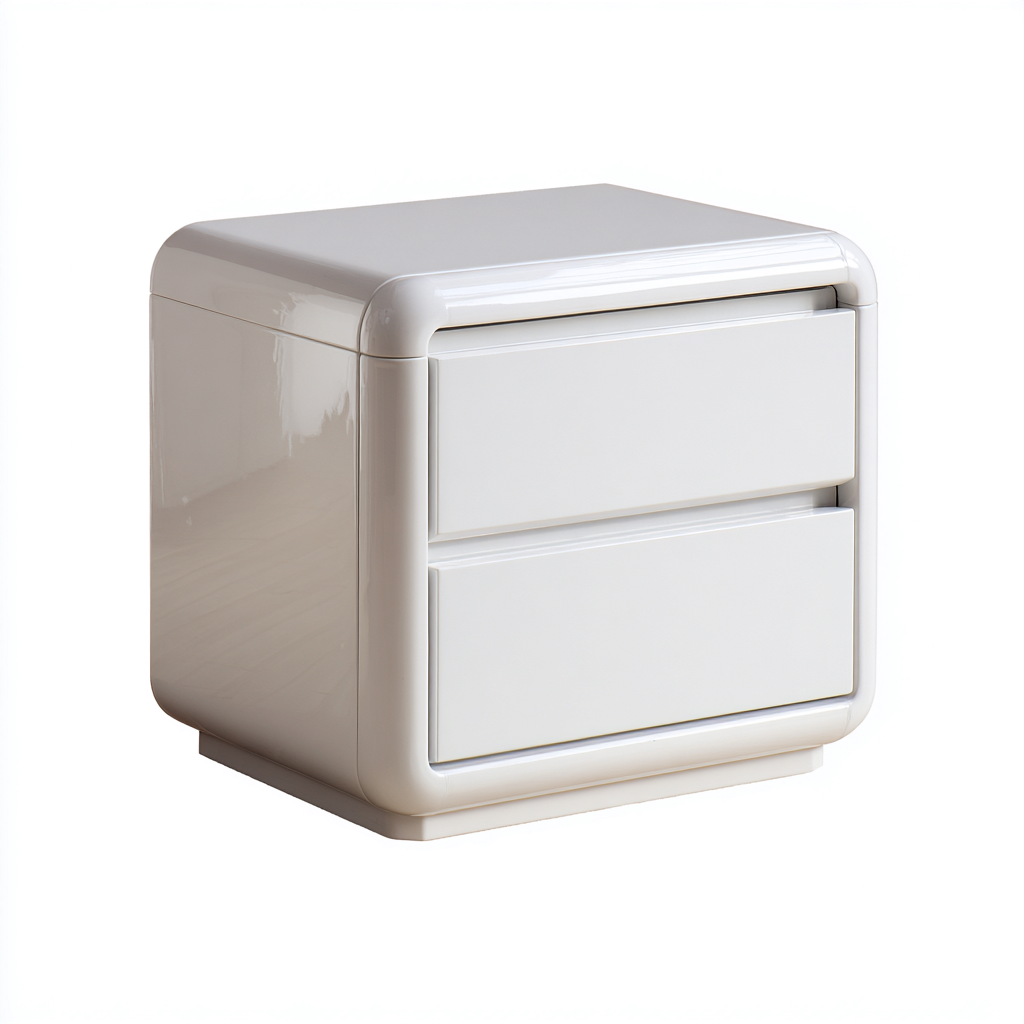 Commode panneaux bois 45x40x50 cm - Blanc - Design contemporain rangement-Luxeuply