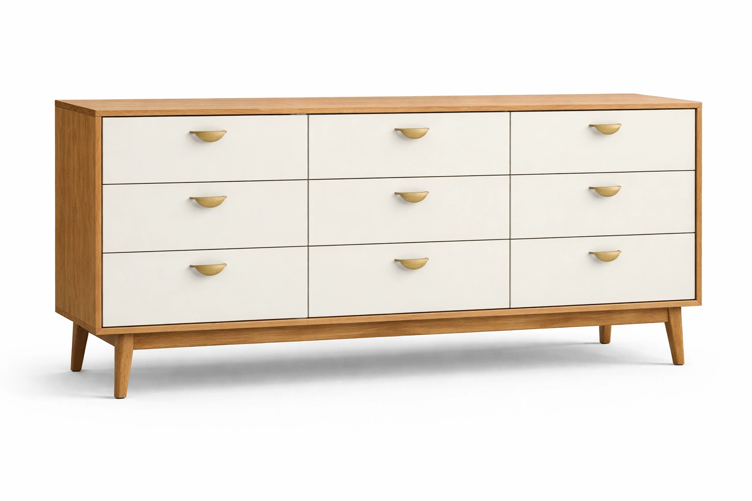 Meuble buffet moderne avec tiroirs et portes bois clair-Lumtriva