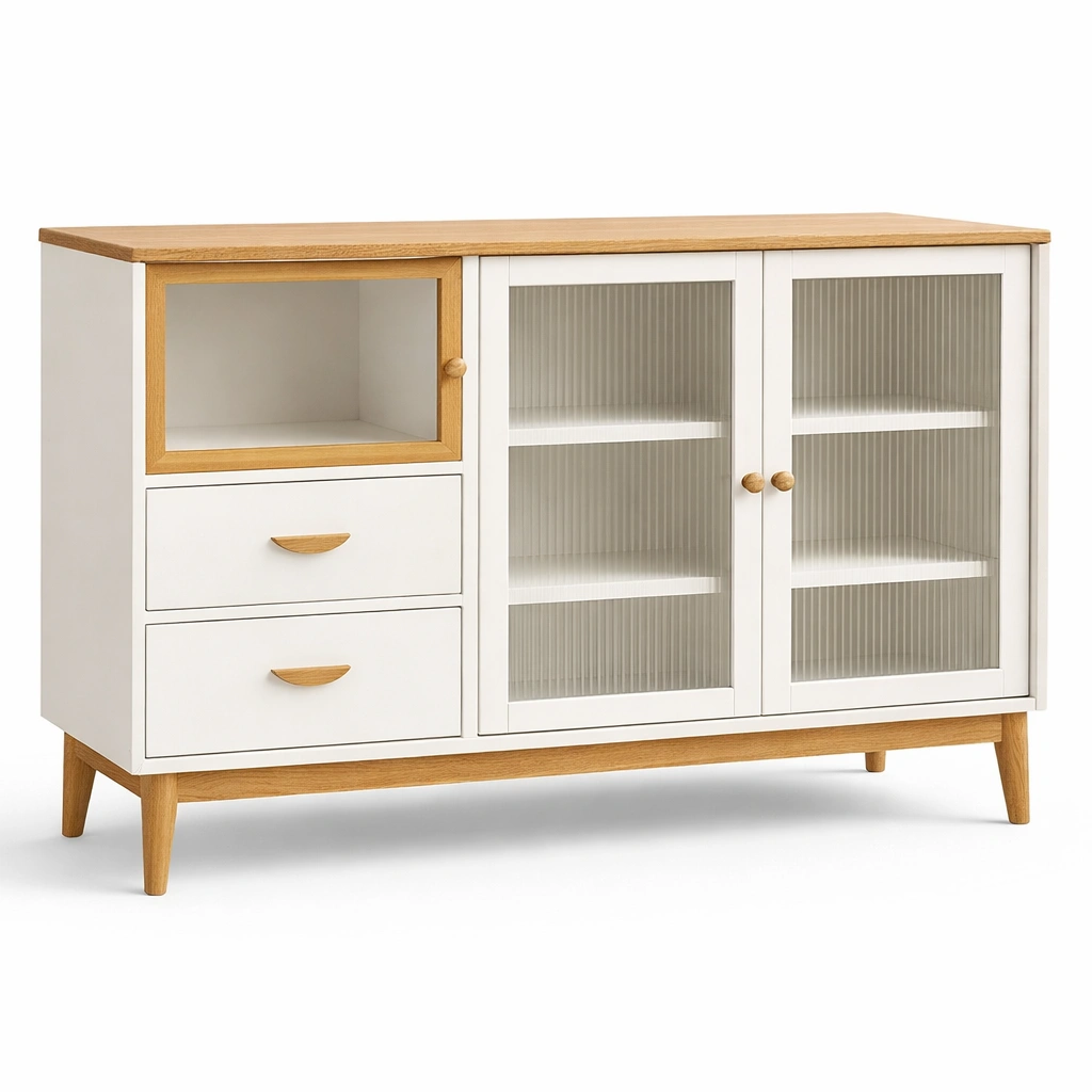 Meuble de rangement vitrine avec portes verre-Lumtriva