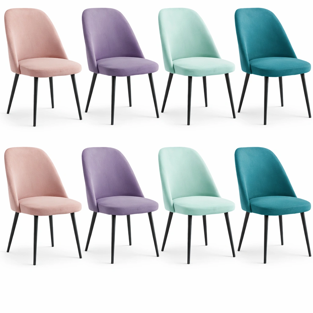 Chaise salle a manger tissu velours-Lumtriva