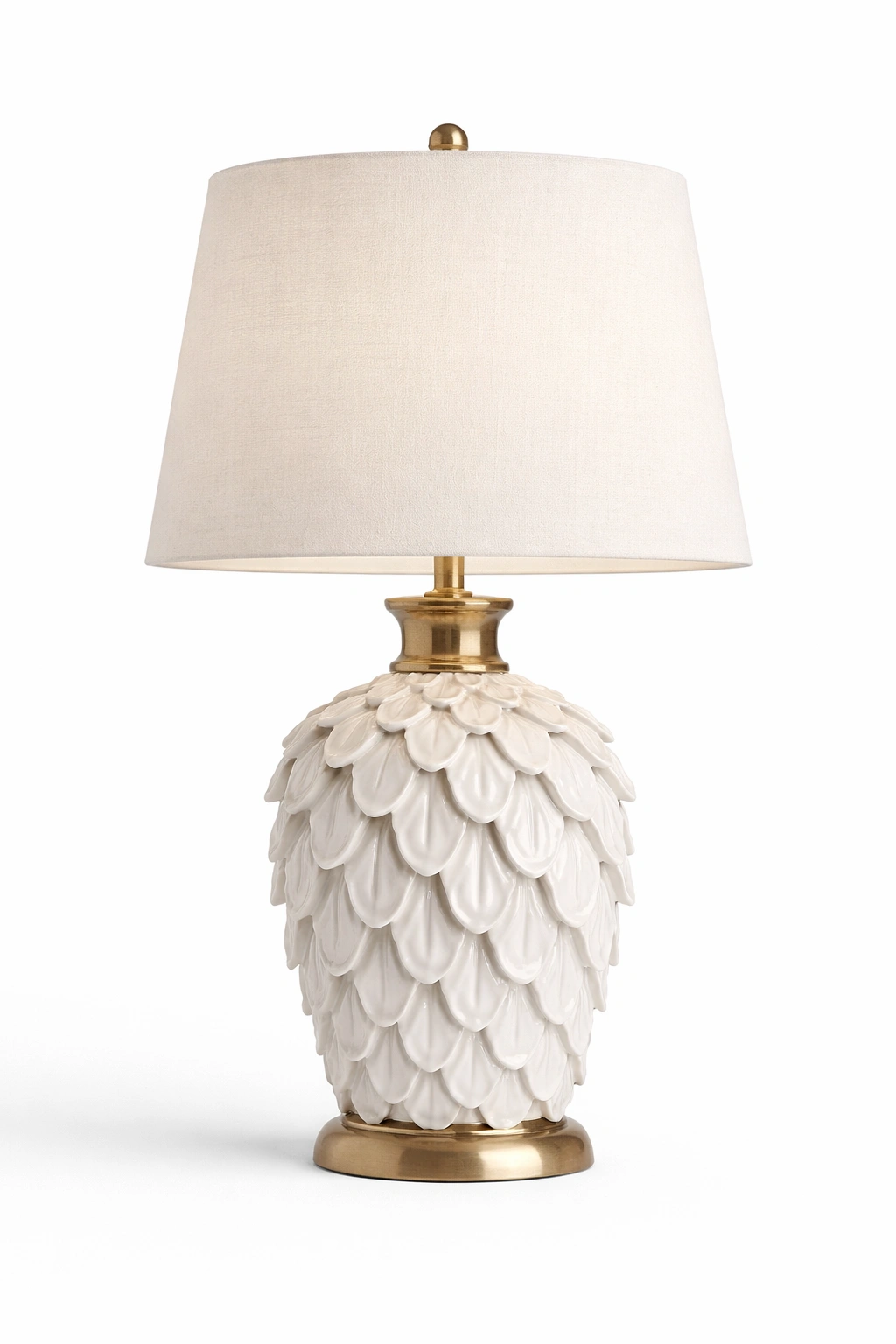 Lampe de table decorative ceramique blanche-Lumtriva