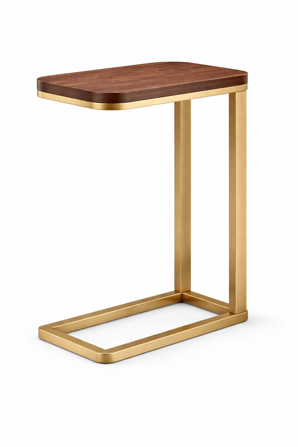 Table appoint moderne bois et metal dore-Lumtriva