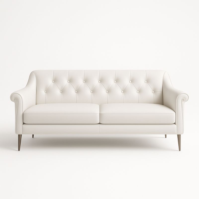 Sofa 3-osobowa z ekoskóry biała 200 cm