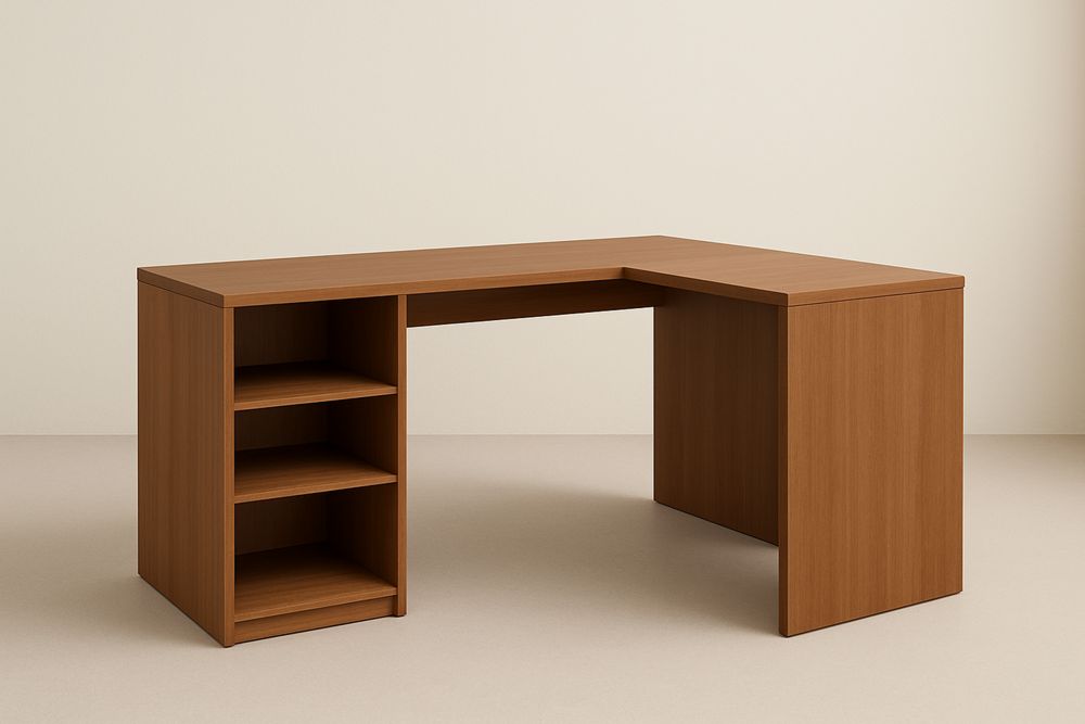 Biurko narożne L płyta wiórowa dąb 150x120x75 cm