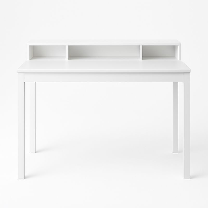 Biurko białe z półkami z płyty wiórowej