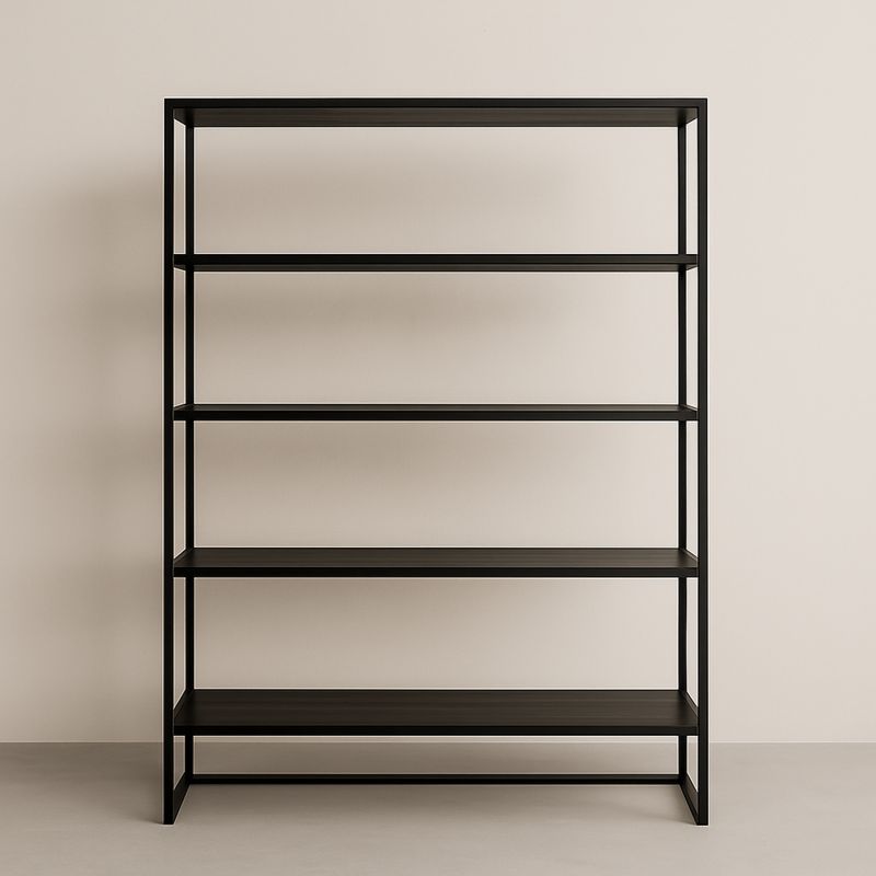Czarna metalowa pięciopoziomowa półka