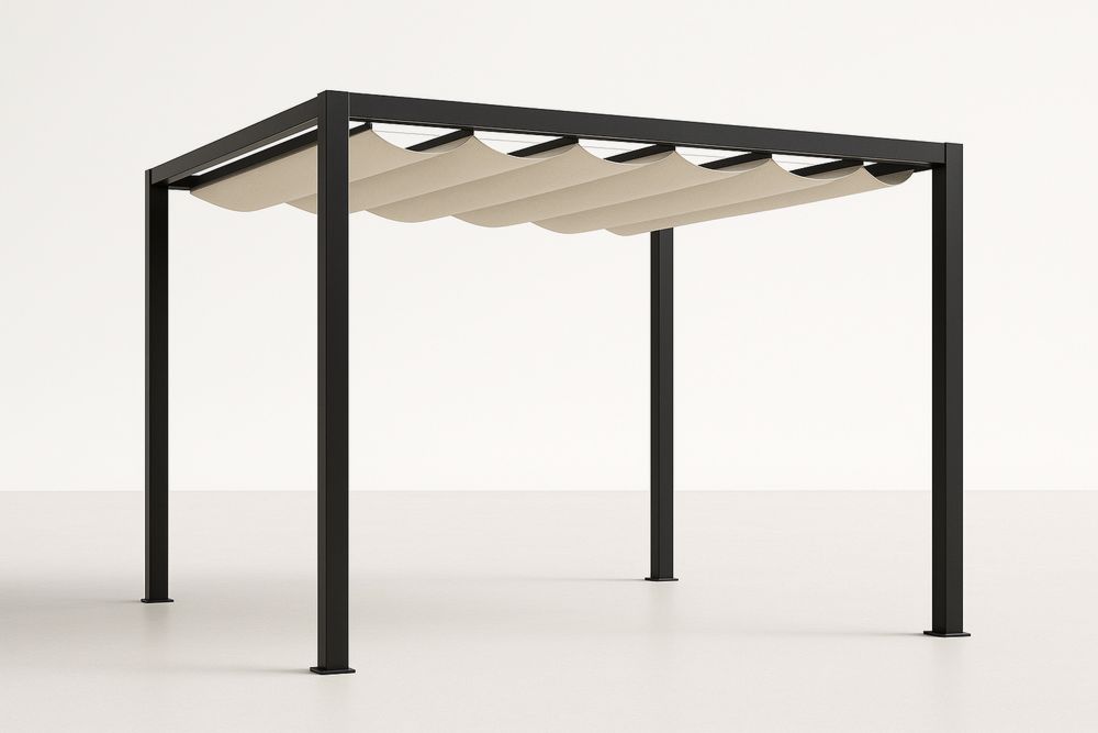 Aluminiowa pergola z poliestrową tkaniną 300x300x240 cm