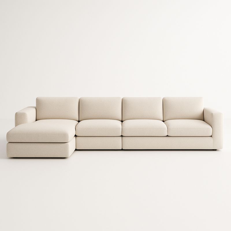 Sofa w kształcie litery L z tkaniny lnianej 300x100x85 cm