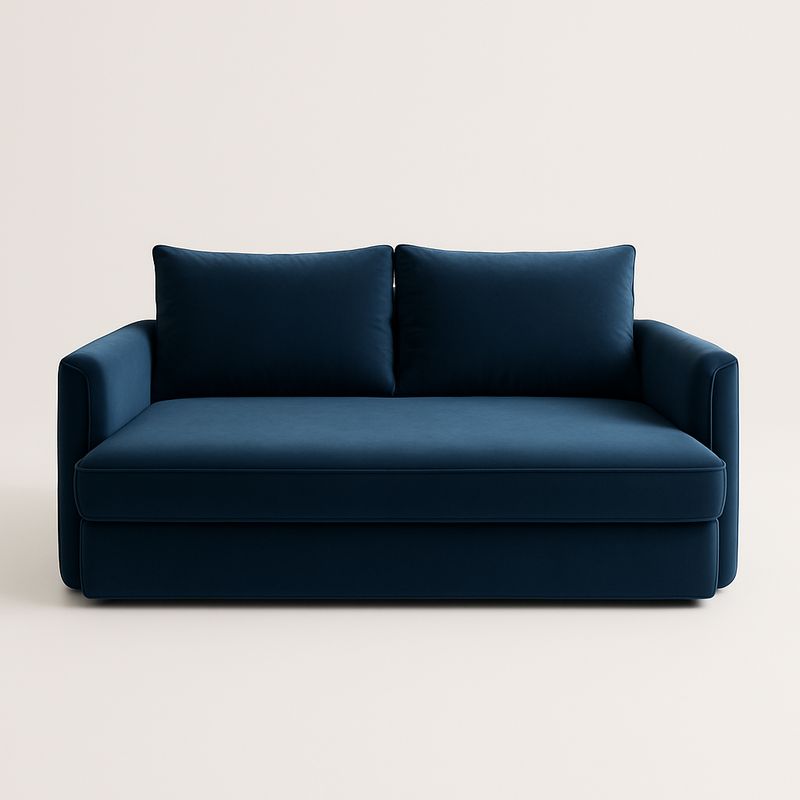 Sofa 200 cm z granatowego aksamitu