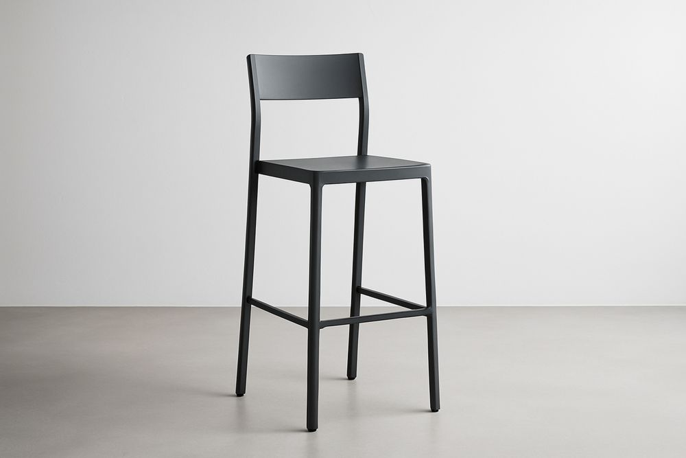 Krzesło barowe metalowe czarne z oparciem 104x51x56 cm