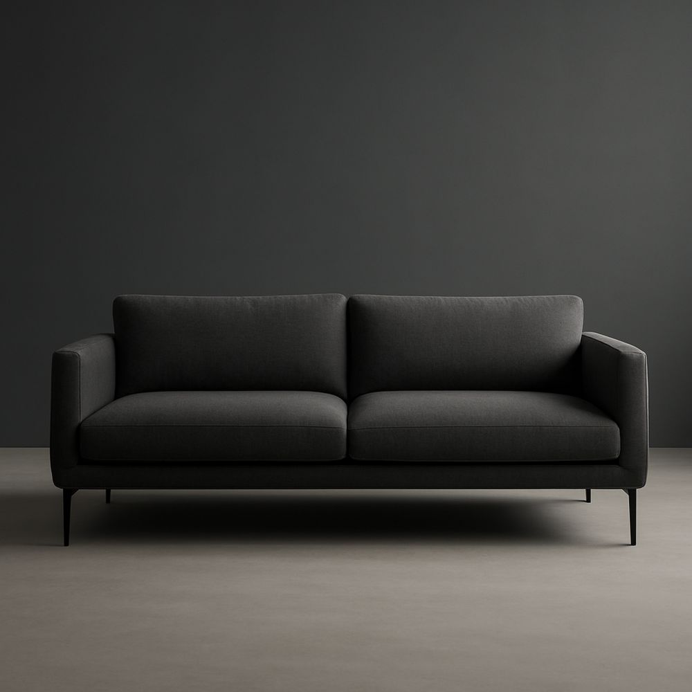 Sofa dwuosobowa materiałowa szara stalowe nogi