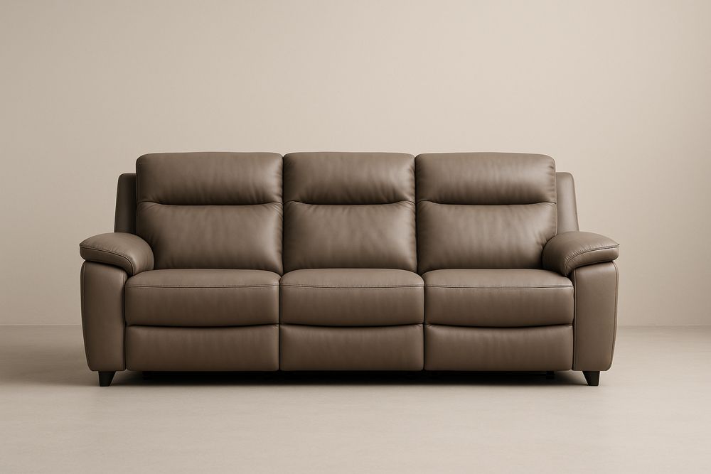 Skórzana sofa 3-osobowa brązowa