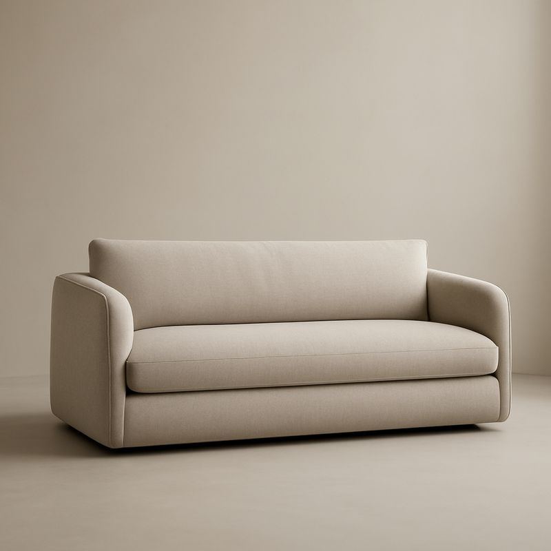 Sofa trzyosobowa tkanina poliester beżowy 190x85x75 cm