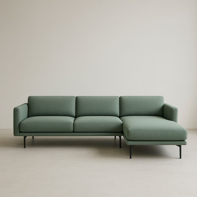 Narożna sofa poliestrowa zielona 300x150x80 cm