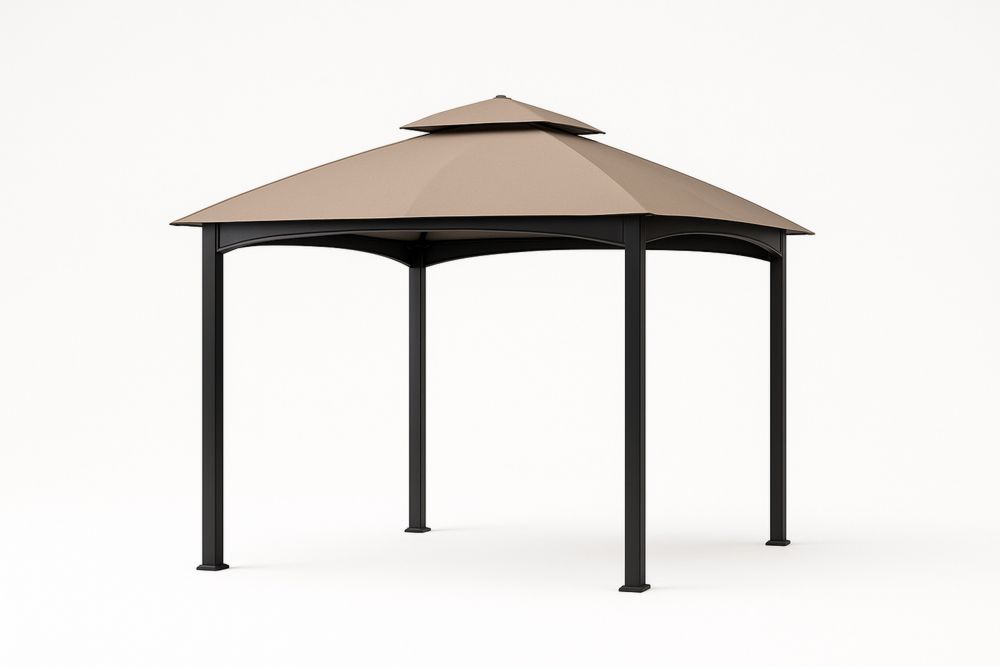 Altana ogrodowa metalowa z poliestru beżowa 300x300 cm