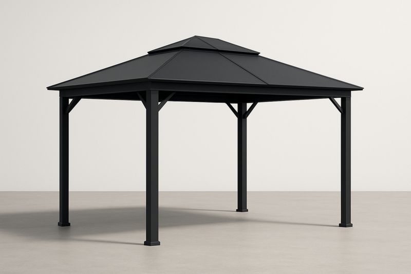 Pawilon ogrodowy aluminiowy stalowy ciemnoszary 3x3 m