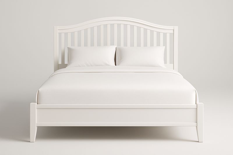 Łóżko drewniane z zagłówkiem białe 200 x 150 cm