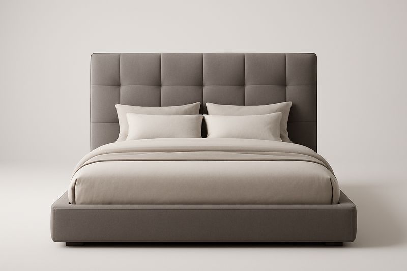 Łóżko tapicerowane 160x200 cm tkanina szary