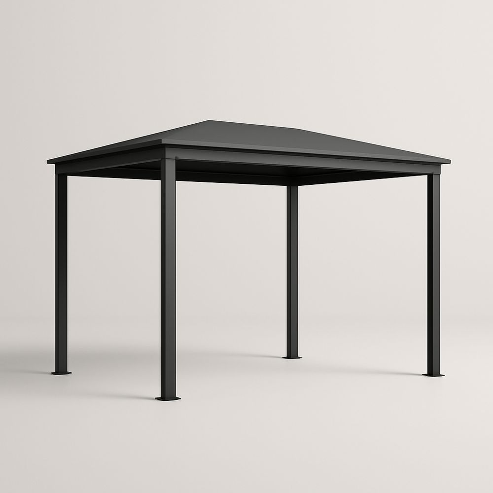 Altana ogrodowa aluminiowa stalowa czarna 300x300x260 cm