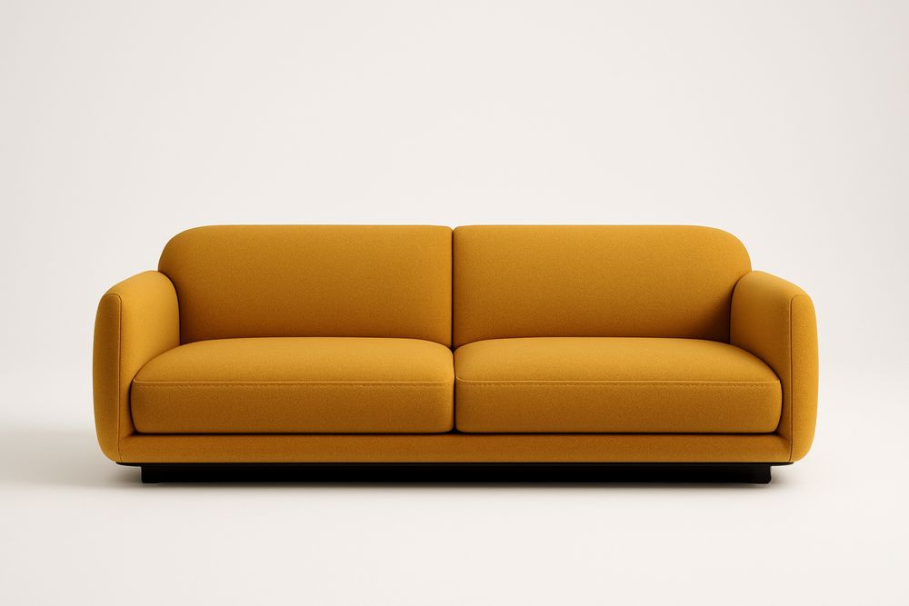 Sofa dwuosobowa tkanina poliestrowa Żółty 200x90x85 cm