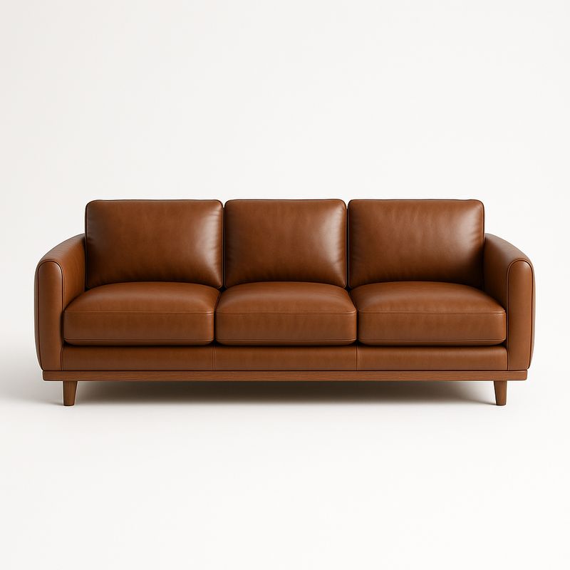 Trzyosobowa sofa skórzana brązowa