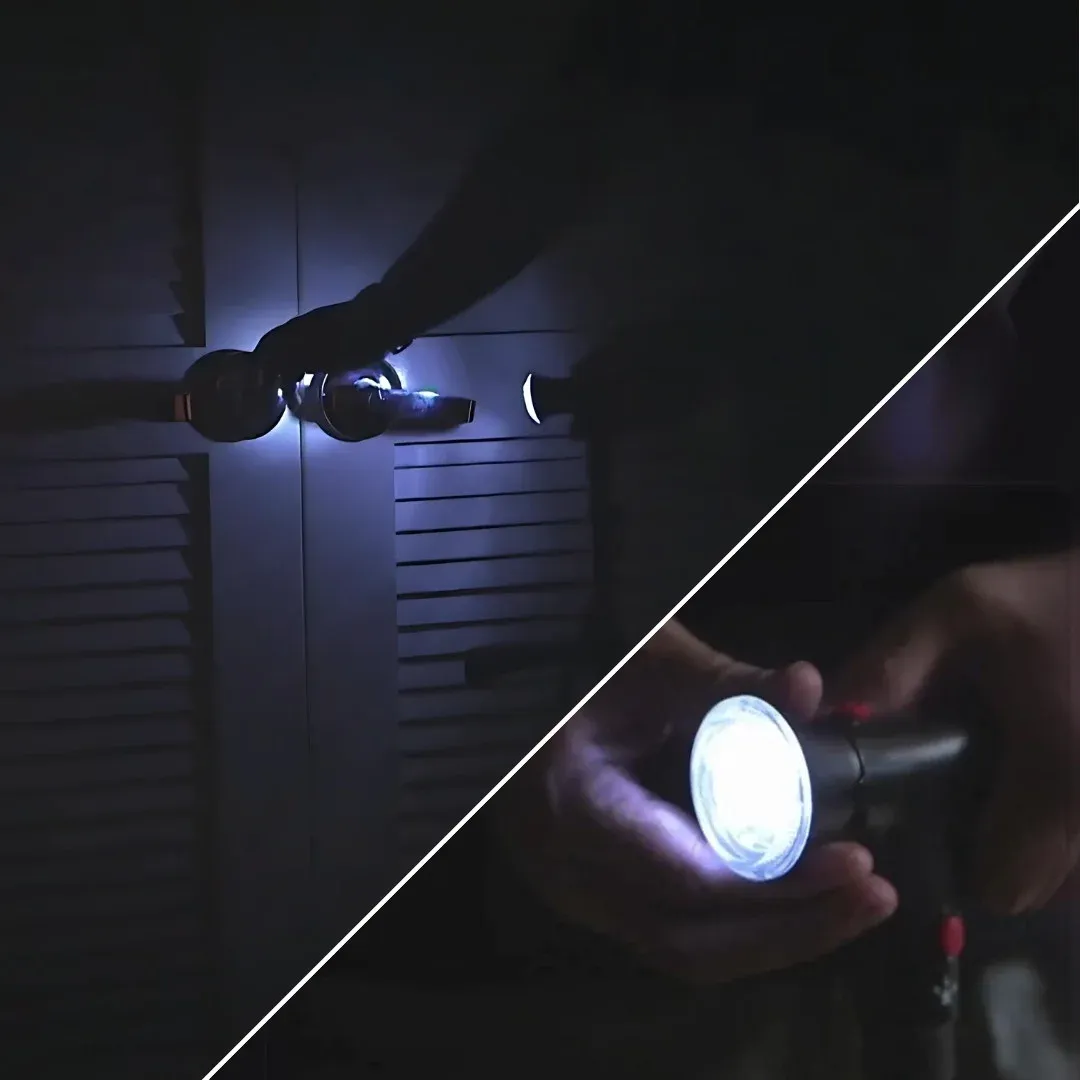 Telescopic, foldable, rotating four-legged cane with LED light and alarm