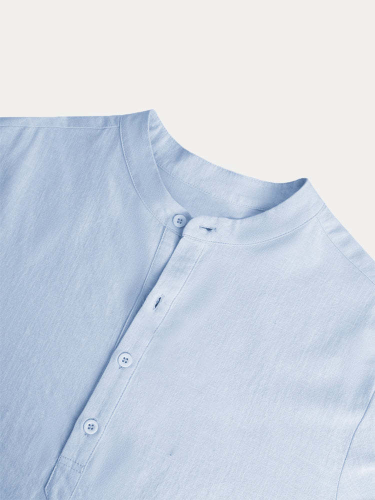 Men's  Cotton Linen Casual Long Sleeve Shirt