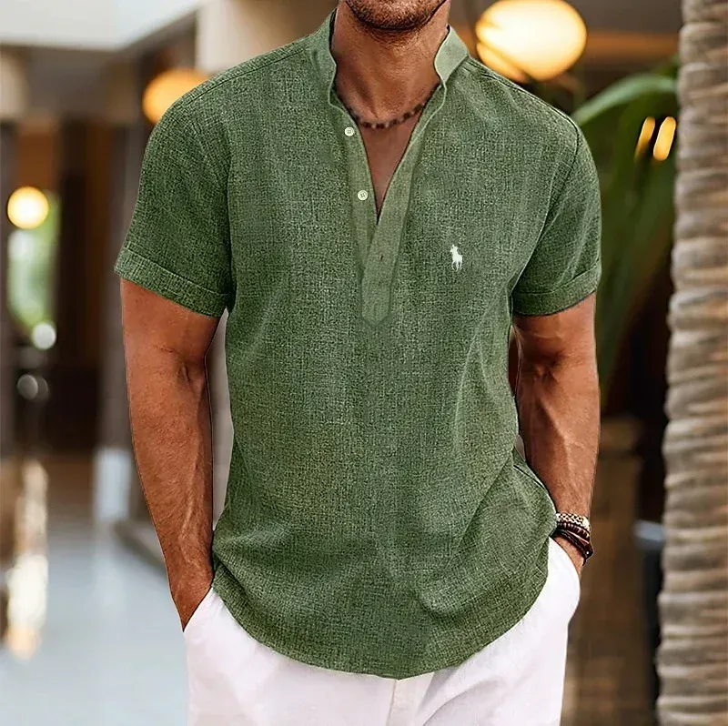 2026 Bestselling Ralph Lauren Stand Collar Short-Sleeve Shirt