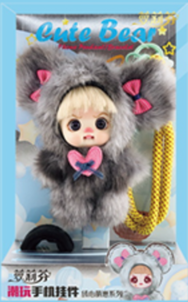 LUOLIFEN DOLL - FLUFFY HEART BABY - TRENDY DOLLS - PHONE PENDANT / BRACELET