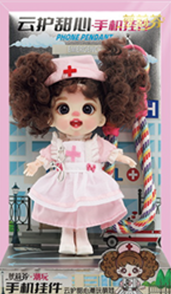 LUOLIFEN DOLL - FLIGHT ATTENDANT AND NURSE - TRENDY DOLLS - PHONE PENDANT