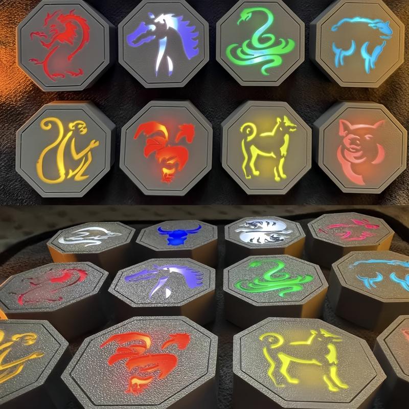 Jackie Chan Adventures Complete Talisman Collection, 12 Removable Talismans with Light Up Effect, Durable PETG, Battery Replaceable