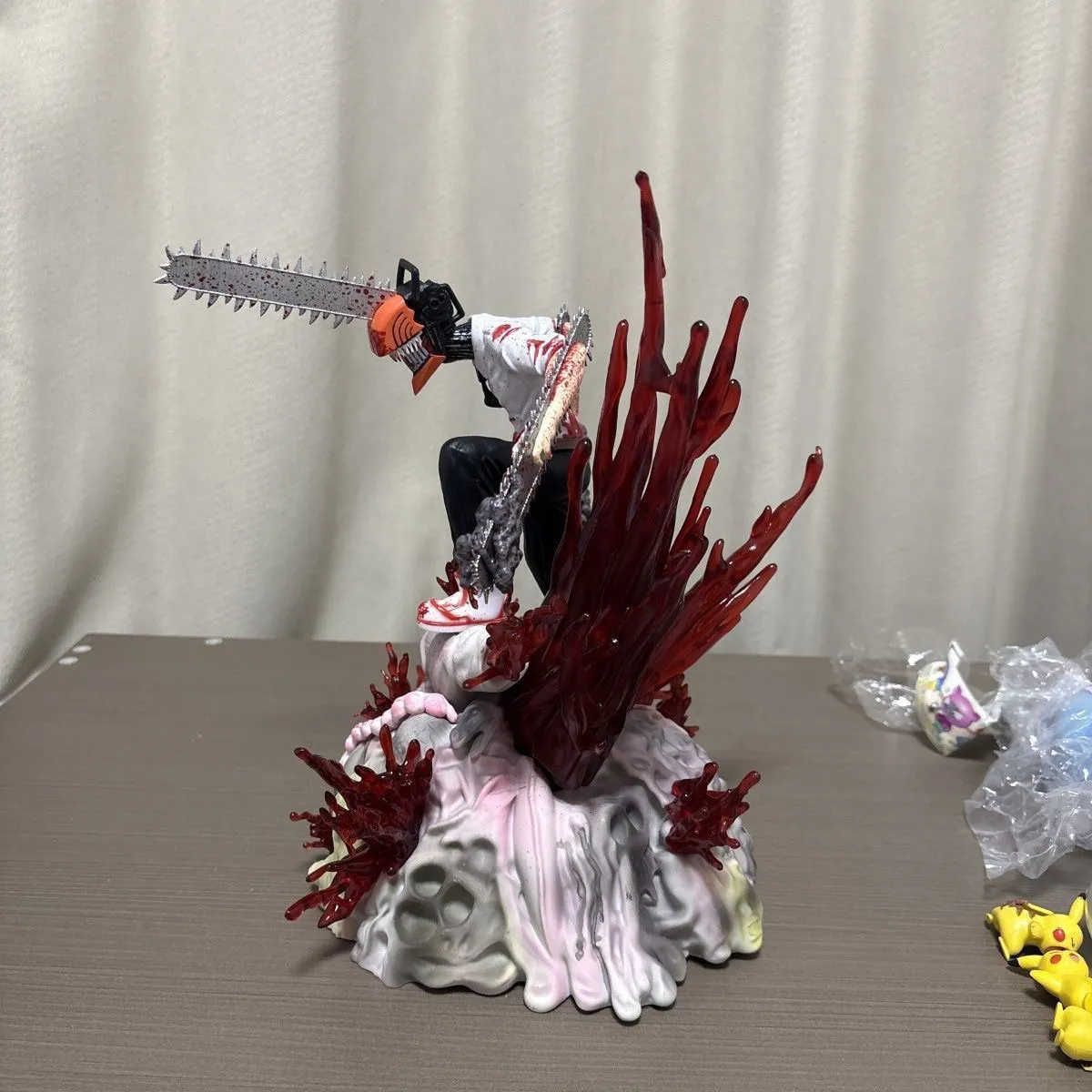 Chainsaw Man Denji Figure Volcano Ver., Anime Pochita Model, Demon Hunter Collectible Statue Desktop Decoration