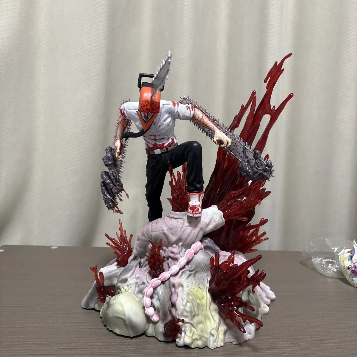 Chainsaw Man Denji Figure Volcano Ver., Anime Pochita Model, Demon Hunter Collectible Statue Desktop Decoration