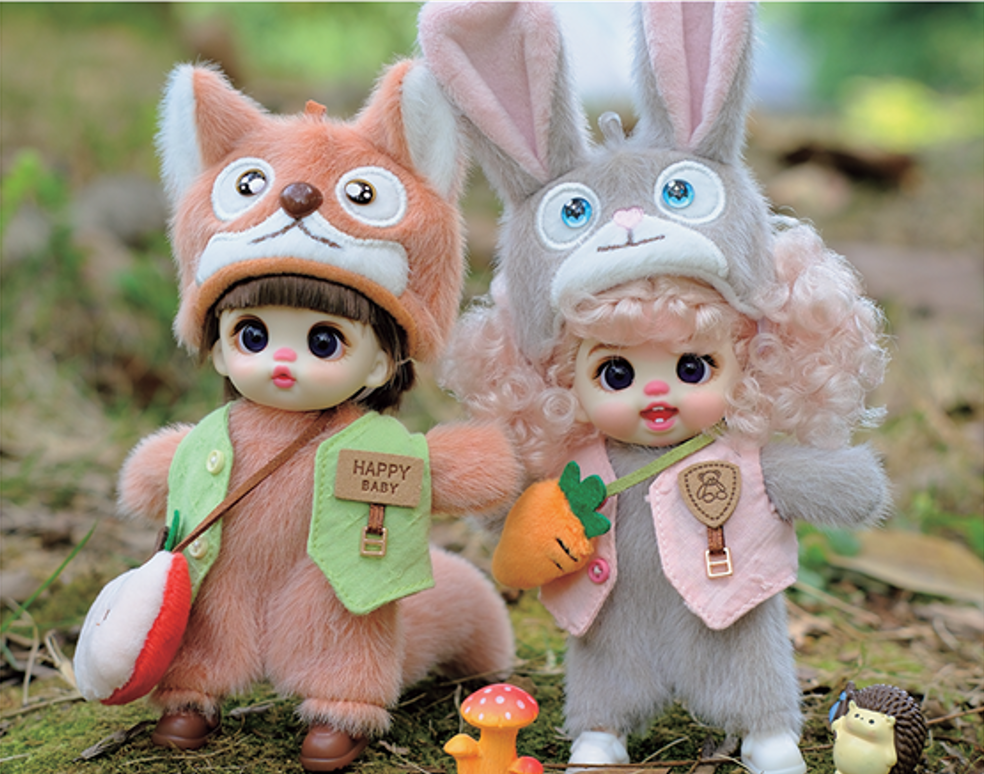 LUOLIFEN DOLL "Fox and Rabbit" TRENDY DOLLS - PHONE PENDANT -